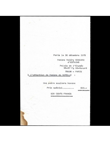 Massaro - Facture adressée à la présidence de la république (1975) plus qu'un jeu 