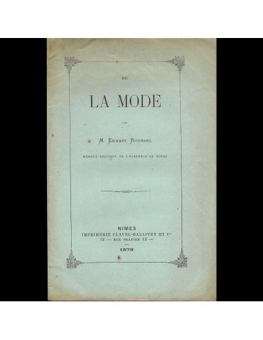 La Mode par Ernest Roussel (1879) Les êtres humains sont 