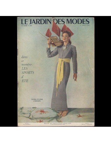 Le Jardin des Modes, n°282, 1er juin 1939, Manteau de plage d'Hermès Véritable concentré